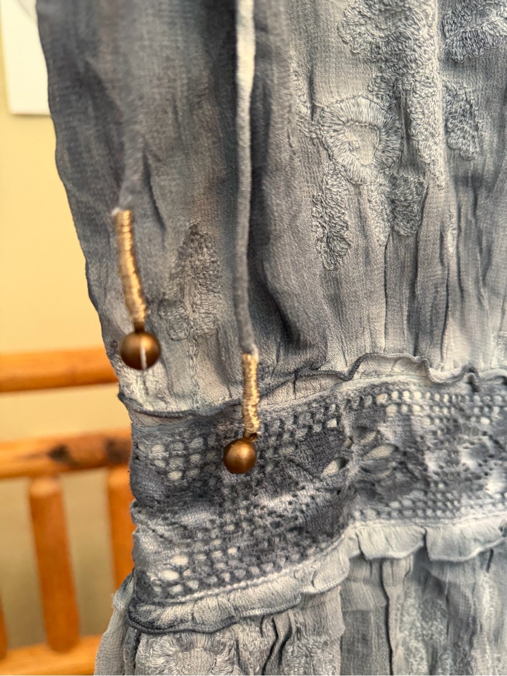 Free People Dusty Blue Sleeveless Textured Romper - Picture 3 of 4